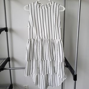 White dress with short front and long tail